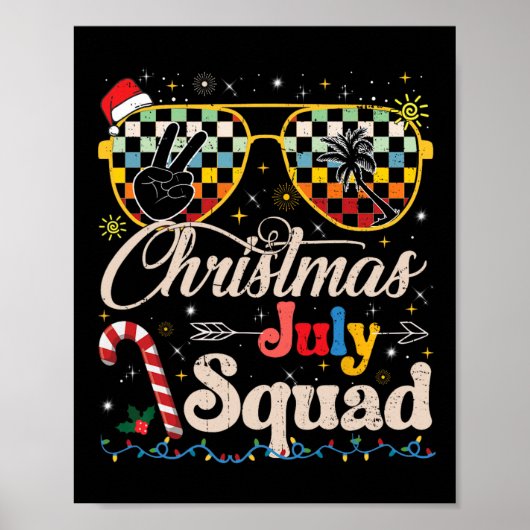 Kerst in juli Squad Zonnebrillen Zomer Strand Grap Poster (Voorkant)