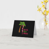 Kerst in juli strand dek palmen cruise kaart (Gele Bloem)
