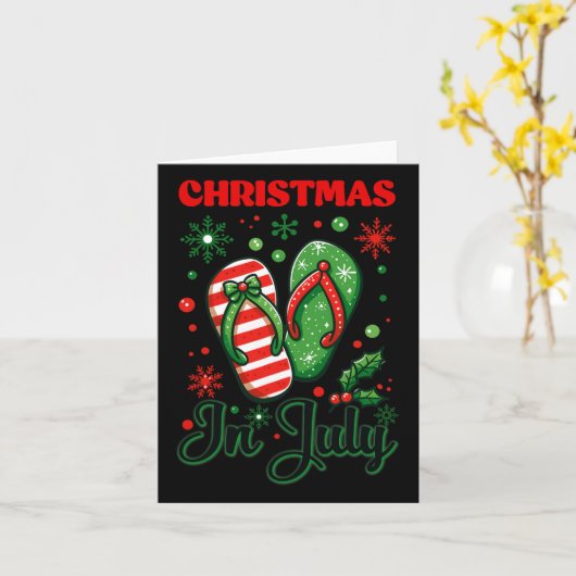Kerst in juli Teenslippers Xmas Teenslippers Summe Kaart (Gele Bloem)