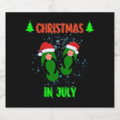 Kerst in juli Teenslippers Zomer met santa Vac Sparkling Wijnetiket (Enkel label)