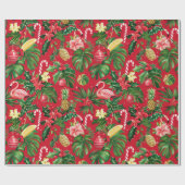 Kerst in juli Tropisch patroon Cadeaupapier (Vlak)