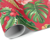 Kerst in juli Tropisch patroon Cadeaupapier (Rol Hoek)