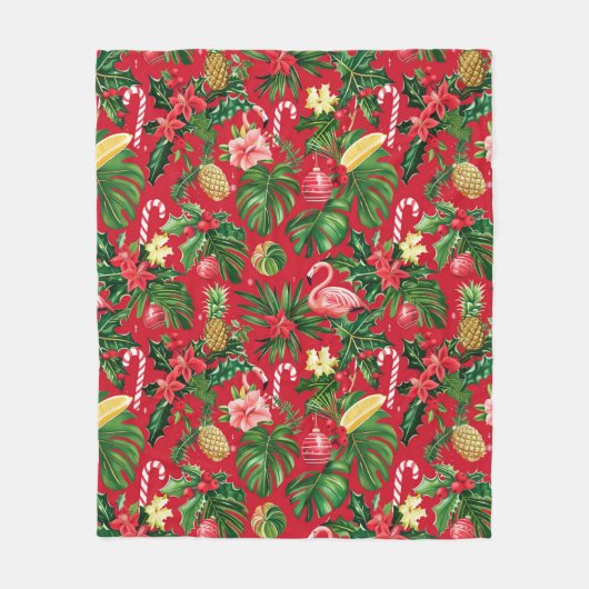 Kerst in juli Tropisch patroon Fleece Deken (Voorkant)
