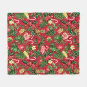 Kerst in juli Tropisch patroon Fleece Deken (Voorkant (Horizontaal))