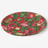 Kerst in juli Tropisch patroon Papieren Bordje (Gekanteld)