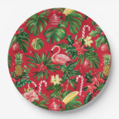 Kerst in juli Tropisch patroon Papieren Bordje (Voorkant)