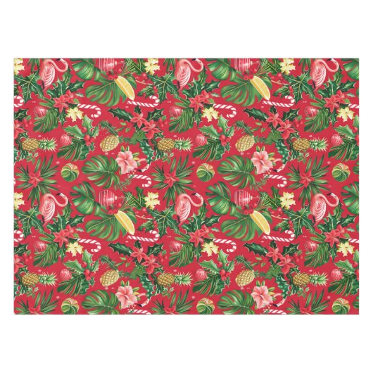 Kerst in juli Tropisch patroon Tafelkleed (Voorkant (Horizontaal))