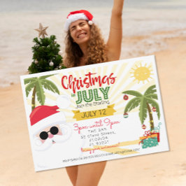 Kerst in juli uitnodiging, leuke zomerfeest kaart