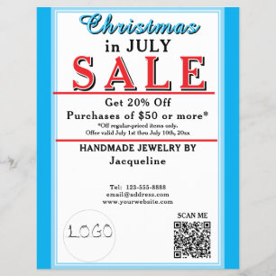 Kerst-in-juli-uitverkoop Sieraden Blauw Witte Hart Flyer