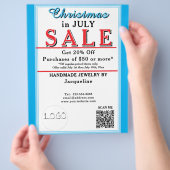 Kerst-in-juli-uitverkoop Sieraden Blauw Witte Hart Flyer (Hand)