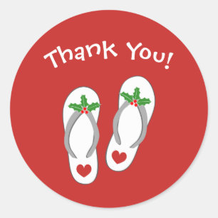 Kerst in juli Vakantie strand flip flop stickers