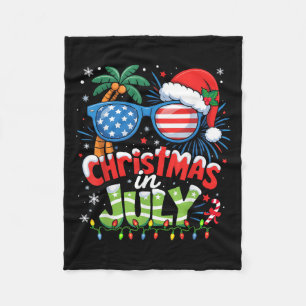 Kerst in juli Vlag Amerikaanse Zomerstrand Hawaii Fleece Deken