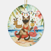 Kerst in juli voor Siamese kattenliefhebbers Keramisch Ornament (Links)