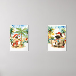 Kerst in juli voor Siamese kattenliefhebbers Muurkunst Sets