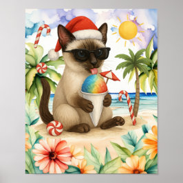 Kerst in juli voor Siamese kattenliefhebbers Poster