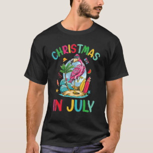 Kerst in juli Vrouwen Vaca Beach Flamingo Surfin T-shirt
