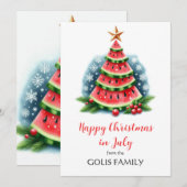 Kerst in juli Watermeloen Boom Feestdagenkaart (Voorkant / Achterkant)