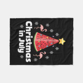 Kerst in juli Watermeloen boom Funny Flamingo X Fleece Deken (Voorkant (Horizontaal))