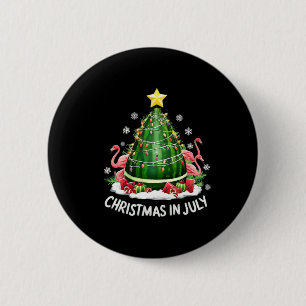 Kerst in juli Watermeloen boom Funny Flamingo X Ronde Button 5,7 Cm