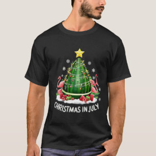 Kerst in juli Watermeloen boom Funny Flamingo X T-shirt