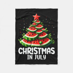 Kerst in juli Watermeloen kerstboom Mannen vrouwen Fleece Deken