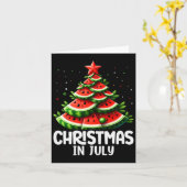 Kerst in juli Watermeloen kerstboom Mannen vrouwen Kaart (Gele Bloem)