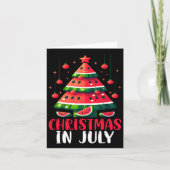 Kerst in juli Watermeloen kerstboom Mannen vrouwen Kaart (Voorkant)