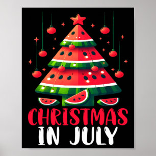 Kerst in juli Watermeloen kerstboom Mannen vrouwen Poster