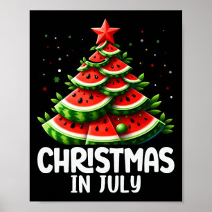 Kerst in juli Watermeloen kerstboom Mannen vrouwen Poster