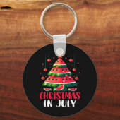 Kerst in juli Watermeloen kerstboom Mannen vrouwen Sleutelhanger (Voorkant)