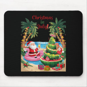 Kerst in juli Watermeloen Kerstboom Santa Beach Muismat