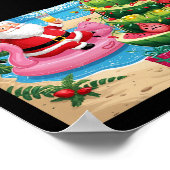 Kerst in juli Watermeloen Kerstboom Santa Beach Poster (Hoek)