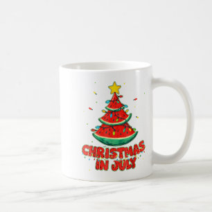 Kerst in juli Watermeloen kerstboom strand zomer Koffiemok