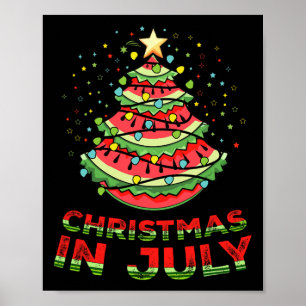 Kerst In Juli Watermeloen Kerstboom Zomer1 Poster