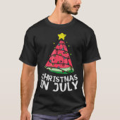 Kerst in juli Watermeloen Xmas Tree Summer trine T-shirt (Voorkant)