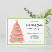 Kerst in juli Watermeloen Zomer Kaart (Staand voorkant)