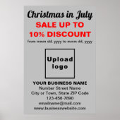 Kerst in juli Zakelijke verkoop Grijs Poster (Voorkant)