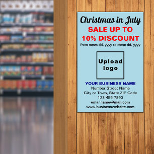 Kerst in juli Zakelijke verkoop Lichtblauw Poster