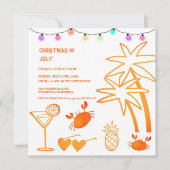 Kerst in juli zomer strandfeest   kaart (Voorkant)
