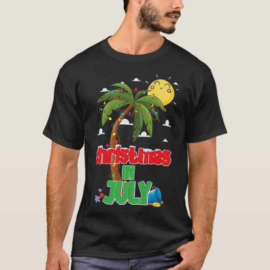 Kerst in juli Zomervakantie Strand Kerstvakantie T-shirt (Voorkant)