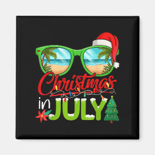 Kerst in juli Zonnebril Santa Hat Summer Beach Magneet