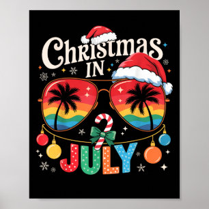 Kerst In Juli Zonnebril Strand Kerstman Hoed Manne Poster