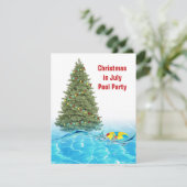 Kerst In Juli Zwembad Feest Kaart (Staand voorkant)