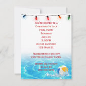 Kerst In Juli Zwembad Feestje Kaart (Achterkant)