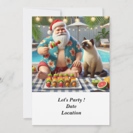 Kerst in juli Zwembadfeest met de Kerstman Kaart