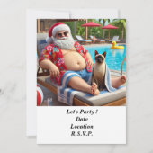 Kerst in juli Zwembadfeest met de Kerstman Kaart (Voorkant)