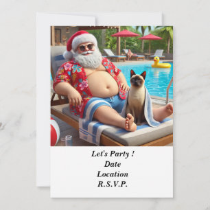 Kerst in juli Zwembadfeest met de Kerstman Kaart