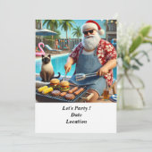 Kerst in juli Zwembadfeest met de Kerstman Kaart (Staand voorkant)