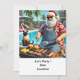 Kerst in juli Zwembadfeest met de Kerstman Kaart