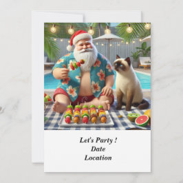 Kerst in juli Zwembadfeest met de Kerstman Kaart